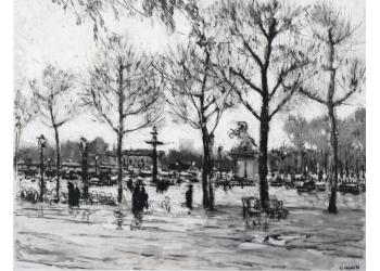 Piazza a Parigi con alberi Piazza a Parigi con alberi